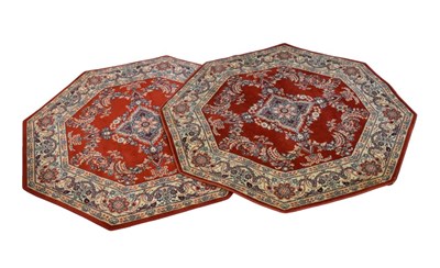 Lot 368 - Pair of machine woven octagonal rugs