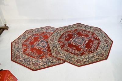 Lot 368 - Pair of machine woven octagonal rugs