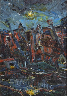 Lot Barrington Tabb (British, 1934-2022) - Oil on board - 'Docks'