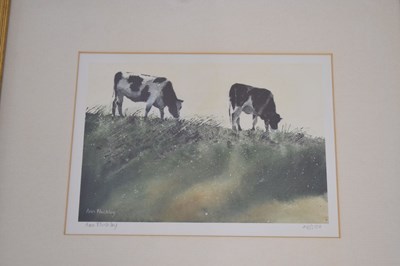 Lot 496 - Ann Blockley (British, Modern) - Two watercolours - Sheep, lambs and a signed print