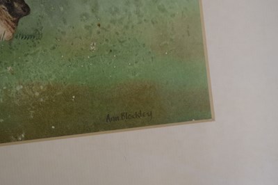 Lot 496 - Ann Blockley (British, Modern) - Two watercolours - Sheep, lambs and a signed print