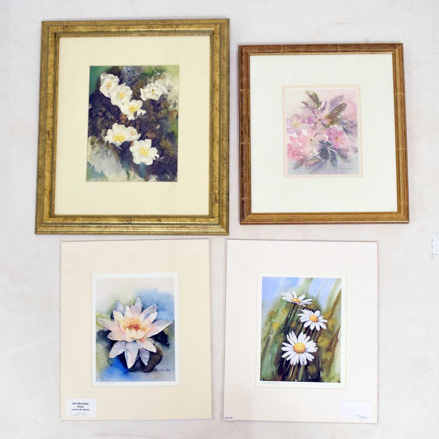 Lot 497 - Ann Blockley (British, Modern) - Watercolours and prints - Floral studies