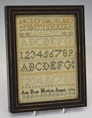 Lot 259 - George III needlework sampler