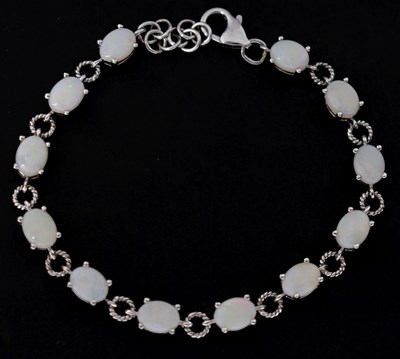 Lot 105 - Gemporia opal silver bracelet