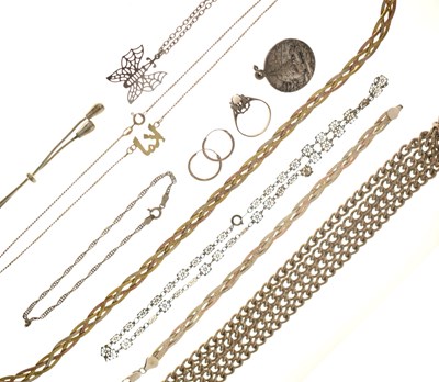 Lot 139 - Mixed group of silver and other costume jewellery