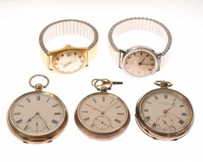 Lot 161 - Late Victorian silver cased open-face pocket watch, J.W. Benson