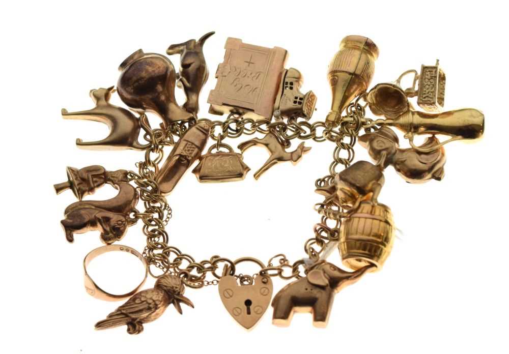 Lot 31 - 9ct gold charm bracelet