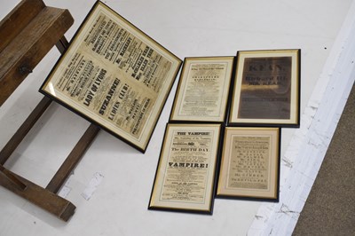 Lot Group of five 18th to mid 19th century Theatre bills plus Regency print (6)
