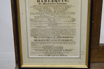 Lot Group of five 18th to mid 19th century Theatre bills plus Regency print (6)