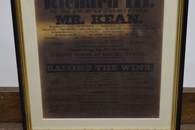 Lot Group of five 18th to mid 19th century Theatre bills plus Regency print (6)