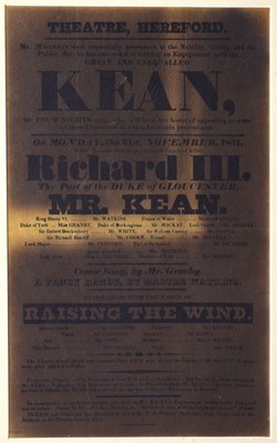 Lot Group of five 18th to mid 19th century Theatre bills plus Regency print (6)