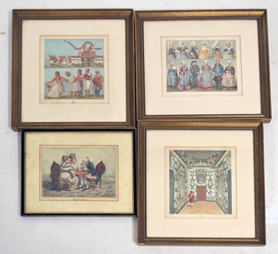 Lot 572 - Three 19th century lithographs - Historical costumes of France, Spain and India