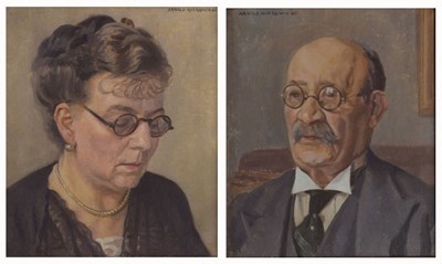 Lot Arnold Auerbach (British, 1898-1978) - Pair of oils on canvas - Portraits