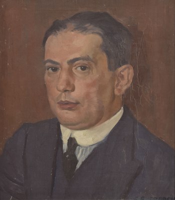 Lot Arnold Auerbach (British, 1898-1978) - Oil on canvas - Portrait of a gentleman