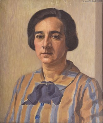 Lot Arnold Auerbach (British, 1898-1978) - Oil on canvas - Portrait of a lady