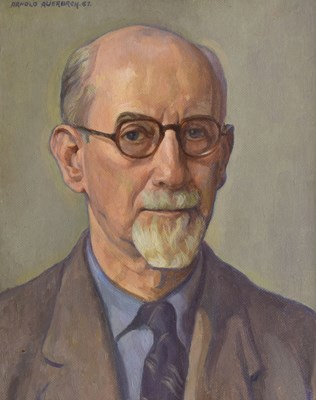 Lot Arnold Auerbach (British, 1898-1978) - Oil on board - Portrait of a bearded gentleman