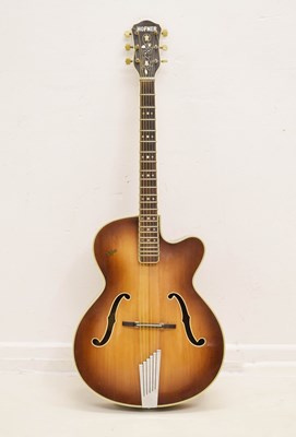 Lot 324 - Hofner President six string acoustic guitar, no. 6338, circa 1950s