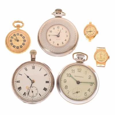 Lot 162 - George V silver cased open-face pocket watch