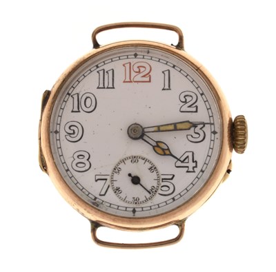 Lot 147 - Early 20th century 9ct gold trench watch head