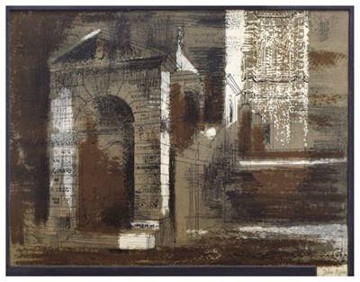 Lot 458 - John Piper (1903- 1992) - Lithograph in colours - 'Westminster School I'