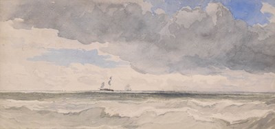 Lot 502 - Attributed to James Chisholm Gooden (fl. 1835-1875) - Watercolour - Seascape with clouds