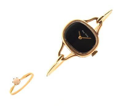 Lot 153 - Roy King - Lady's 9ct gold bracelet watch, and opal ring