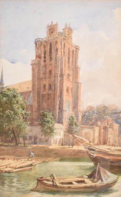 Lot 492 - Attributed to John Burgess (1814-1874) - Watercolour - Dordrecht Cathedral, Netherlands