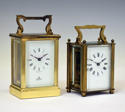 Lot 524 - Early 20th century French Duverdrey & Bloquel brass cased carriage timepiece