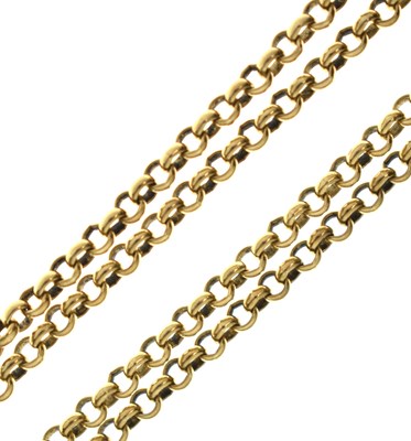 Lot 88 - 9ct gold belcher link necklace