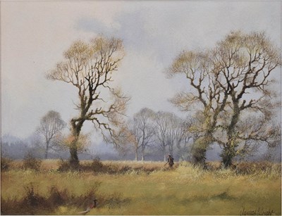 Lot 501 - James Wright (b.1935) - Oil on board - Shooting scene