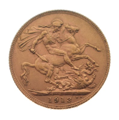 Lot 215 - George V gold sovereign, 1913