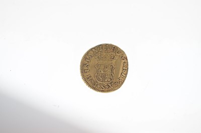 Lot 218 - Ferdinad VI gold half escudo, 1758