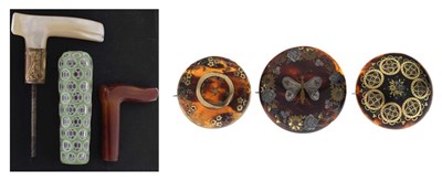 Lot 66 - Three Victorian tortoiseshell brooches, etc