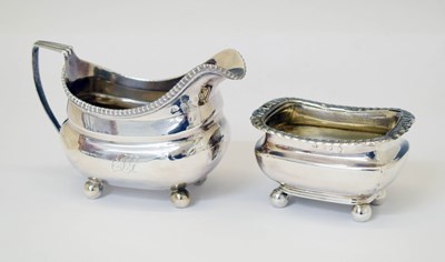 Lot 170 - George III silver milk jug, together with a similar silver sugar bowl