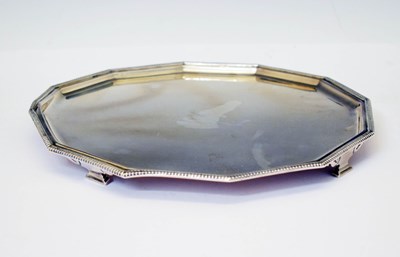 Lot 191 - George VI silver salver of dodecagon form with gadrooned rim