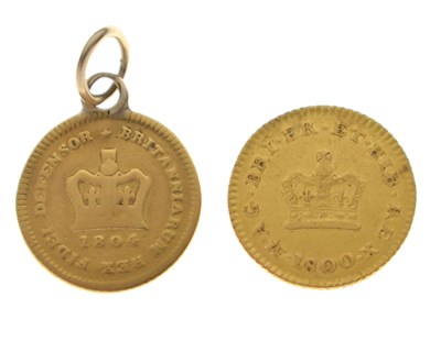 Lot 152 - Two George III gold third guineas, 1800 and 1804