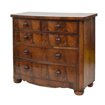 Lot 533 - Victorian mahogany bowfront chest of drawers