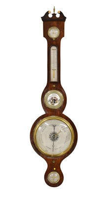 Lot 521 - 19th century rosewood wheel barometer