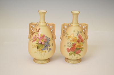 Lot 394 - Four pieces of Royal Worcester blush ivory porcelain