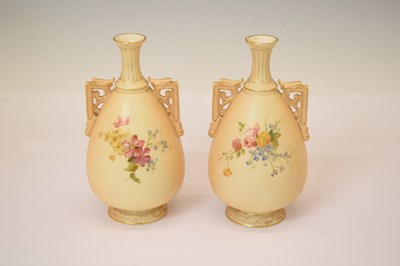 Lot 394 - Four pieces of Royal Worcester blush ivory porcelain