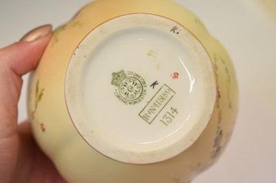 Lot 394 - Four pieces of Royal Worcester blush ivory porcelain