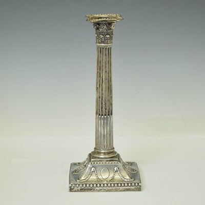 Lot 201 - Victorian silver candlestick of column form