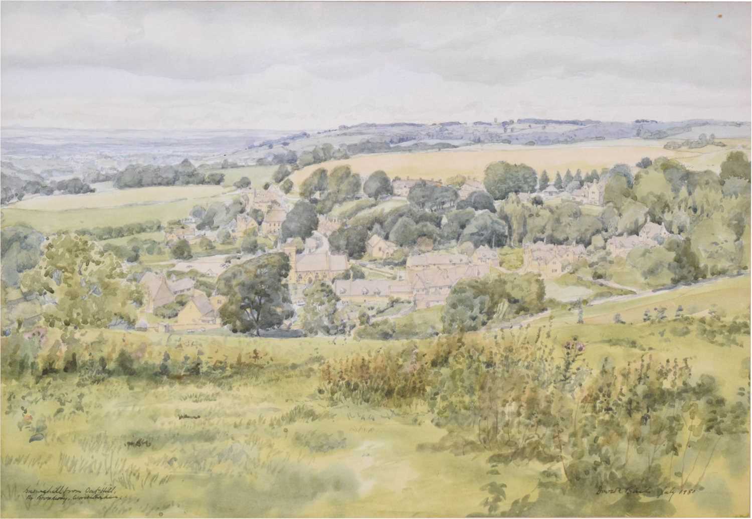 Lot 487 - David W. Birch (b.1945) - Watercolour - 'Snowshill, Worcestershire'