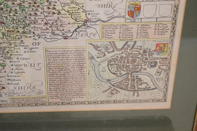 Lot 478 - After John Speed / Speede - Coloured map of 'Somerset-Shire‘