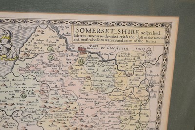 Lot 478 - After John Speed / Speede - Coloured map of 'Somerset-Shire‘