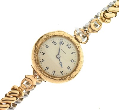 Lot 129 - Lady's yellow metal Elgin wristwatch