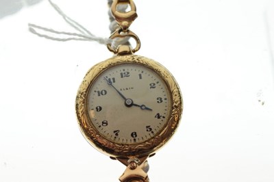 Lot 129 - Lady's yellow metal Elgin wristwatch