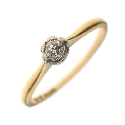 Lot 1 - Diamond single stone ring, stamped '18ct Plat'