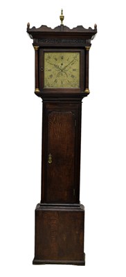 Lot George III oak-cased 30-hour brass dial longcase clock, John Collings, Sodbury