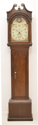 Lot 490 - Early 19th century oak-cased 30 hour painted dial longcase clock, George Stephenson, Warminster